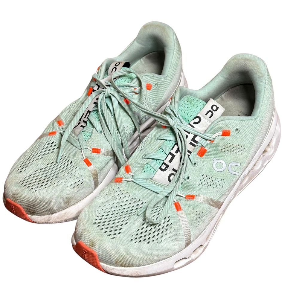 On Cloudsurfer Mens Size‎ 11.5 Running Shoes Aqua White Athletic Sneakers